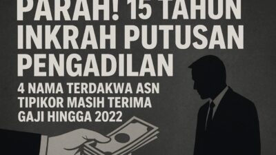 Parah! 15 Tahun Inkrah Putusan Pengadilan, 4 Nama Terdakwa ASN Tipikor Masih Terima Gaji Hingga 2022