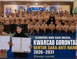 Gandeng BNN dan Media, Kwarcab Gorontalo Bentuk Saka Anti Narkoba 2026–2031