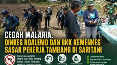 Cegah Malaria, Dinkes Boalemo dan BKK Kemenkes Sasar Pekerja Tambang di Saritani